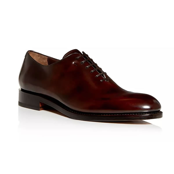Ferragamo Angiolo Plain Toe Trameza Leather Oxfords